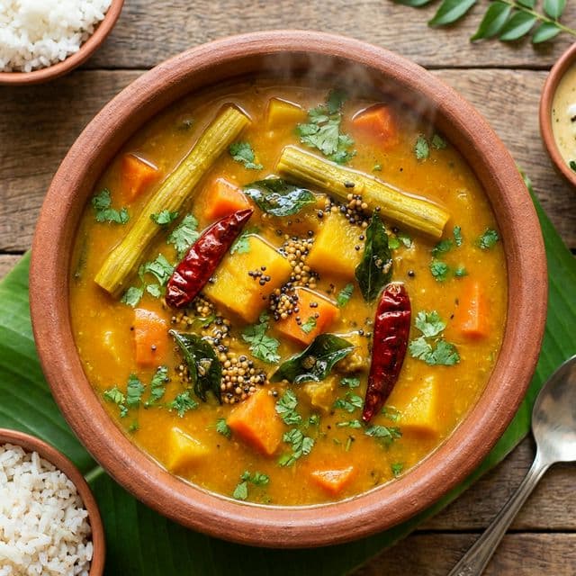 Sambar in a traditional bowl